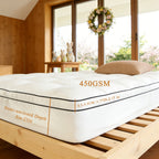 Quilted Pillow Top Mattress Topper - Ultra Soft Cooling Mattress Pad for Deep Beds, 450G/900G/1200GSM Fill, Twin Full Queen King Cal King, White Gray Green