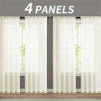 Sheer Gauze Curtains 4 Panels Rod Pocket – Dreamy Transparent Light Filtering Window Drapes for Living Room Bedroom Balcony, 11 Colors 3 Sizes
