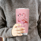 Flamingo Insulated Tumbler 20oz Double-Walled Travel Cup Pink Love Design - Large Capacity Car Cup for Hot & Cold Drinks Gift for Teachers Friends Family Holiday Birthday
