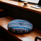 Round Seat Cushion 40x40cm 15cm Thick Firm Futon Meditation Mat Removable Linen Cover Chair Pad for Office Dining Chair Home Decor All Seasons Christmas