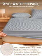 Mattress Protector Deep Pocket 11.8-Inch Thickened Fitted Cover with Embossed Design – Solid Color Bedding Essential for Twin Full Queen King, 7 Colors