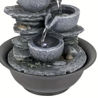 Tabletop Water Fountain Indoor Resin Waterfall with LED Light Realistic Rock Design Plug-In Soothing Ambiance for Bedroom Living Room Office Meditation Desk Decor