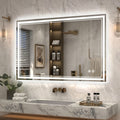 LED Bathroom Mirror with Lights Anti-Fog Dimmable 3 Color Temperatures, Touch Sensor & Wall Switch, Memory Function Tempered Glass Vanity Mirror – Wall Mounted Horizontal or Vertical, 5 Sizes
