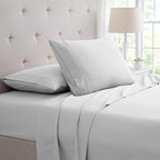 Bamboo Sheet Set 4-Piece 1800 Thread Count Deep Pocket – Soft Breathable Embroidered Bed Sheets Twin Full King, Wrinkle & Fade Resistant Microfiber Bedding Set