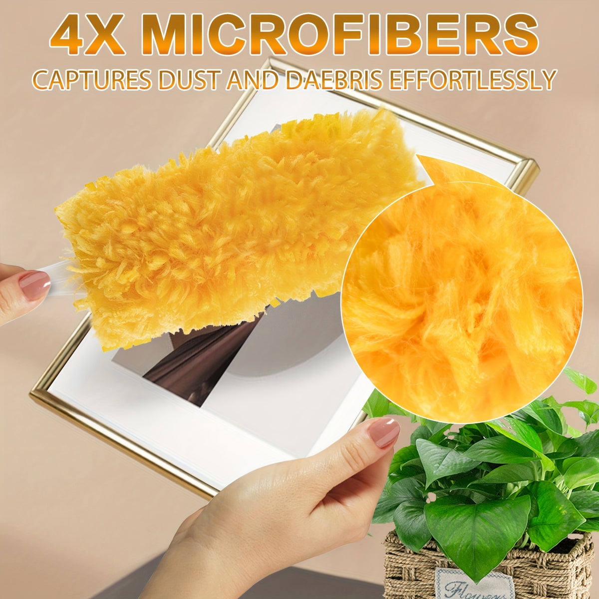Electrostatic Microfiber Duster Refills with Handle – Swiffer-Compatible Disposable Dusters for Multi-Surface Home Cleaning, 29/61/122 Count