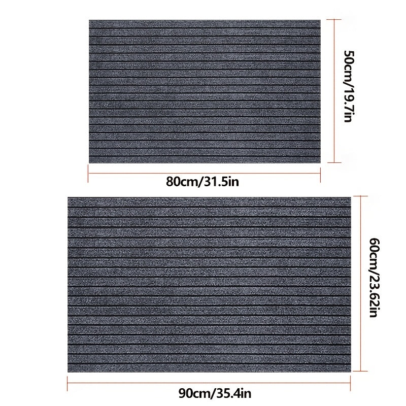 Striped Non-Slip Floor Mat with Rubber Bottom - Dust Removal Entrance Door Mat for Kitchen, Entryway & Indoor Use, Easy Clean Durable Carpet Mat in Multiple Sizes & Colors
