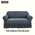 Elastic Sofa Cover with Skirt Full Coverage Printed Slipcover Machine Washable Universal Fit 2 3 4 Seater Couch Protector Living Room
