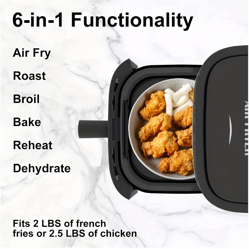 Large Capacity Air Fryer 6QT & 12QT with Visual Window Smart Auto-Cook Anti-Scald Handle for Chicken Fish and More