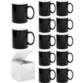 Color Changing Mugs 12 Pack – Heat Sensitive Sublimation Coffee Cups Reveal Design When Hot, 11oz & 15oz | Perfect for Parties & Gifts