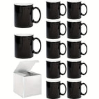 Color Changing Mugs 12 Pack – Heat Sensitive Sublimation Coffee Cups Reveal Design When Hot, 11oz & 15oz | Perfect for Parties & Gifts