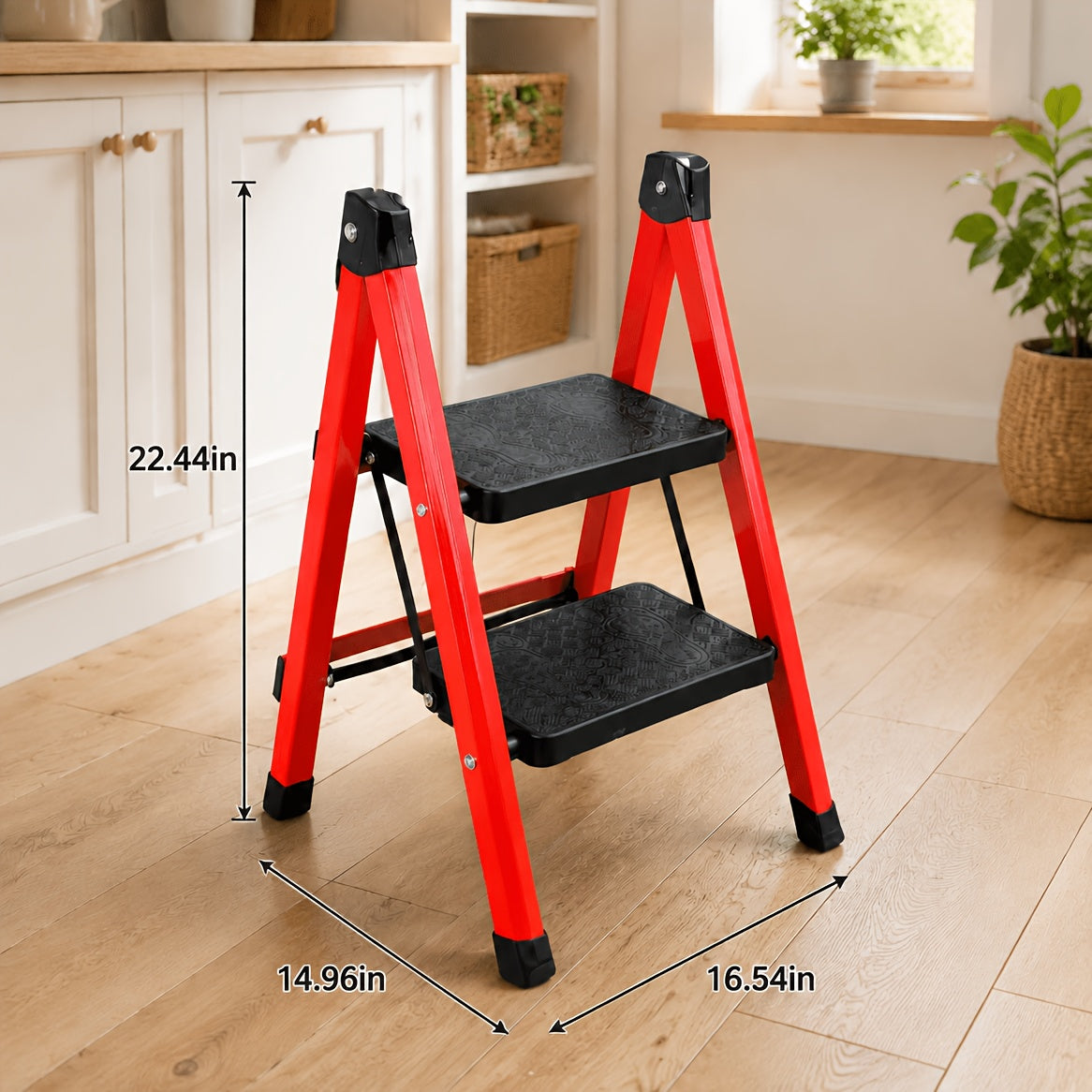Heavy-Duty Folding Step Ladder 2 3 4 5 Step 500 Lbs Capacity Non-Slip Lightweight Portable Plastic Stepladder for Home and Industrial Use