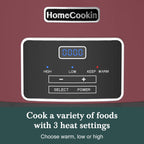 Large Digital Slow Cooker 6QT & 8QT with Stoneware Pot, Programmable Keep Warm Function, One-Touch Digital Display, 240W — Family Dinners, Roasts & Stews, Red White Black Blue