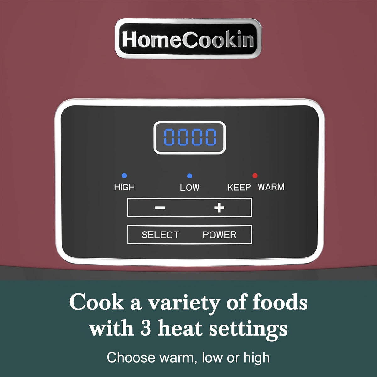 Large Digital Slow Cooker 6QT & 8QT with Stoneware Pot, Programmable Keep Warm Function, One-Touch Digital Display, 240W — Family Dinners, Roasts & Stews, Red White Black Blue