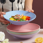 Colorful Wheat Straw Dining Plates 10-Pack – Anti-Drop Reusable Plates, Dishwasher & Microwave Safe for Home & Kitchen