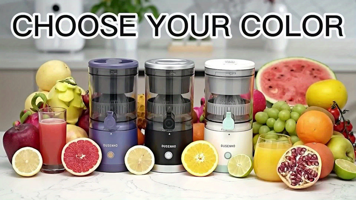 Rechargeable Electric Citrus Juicer USB-C – 45W Portable Juicer Machine for Orange, Lemon & Lime | BPA-Free | Includes Cleaning Brush | Black & Red