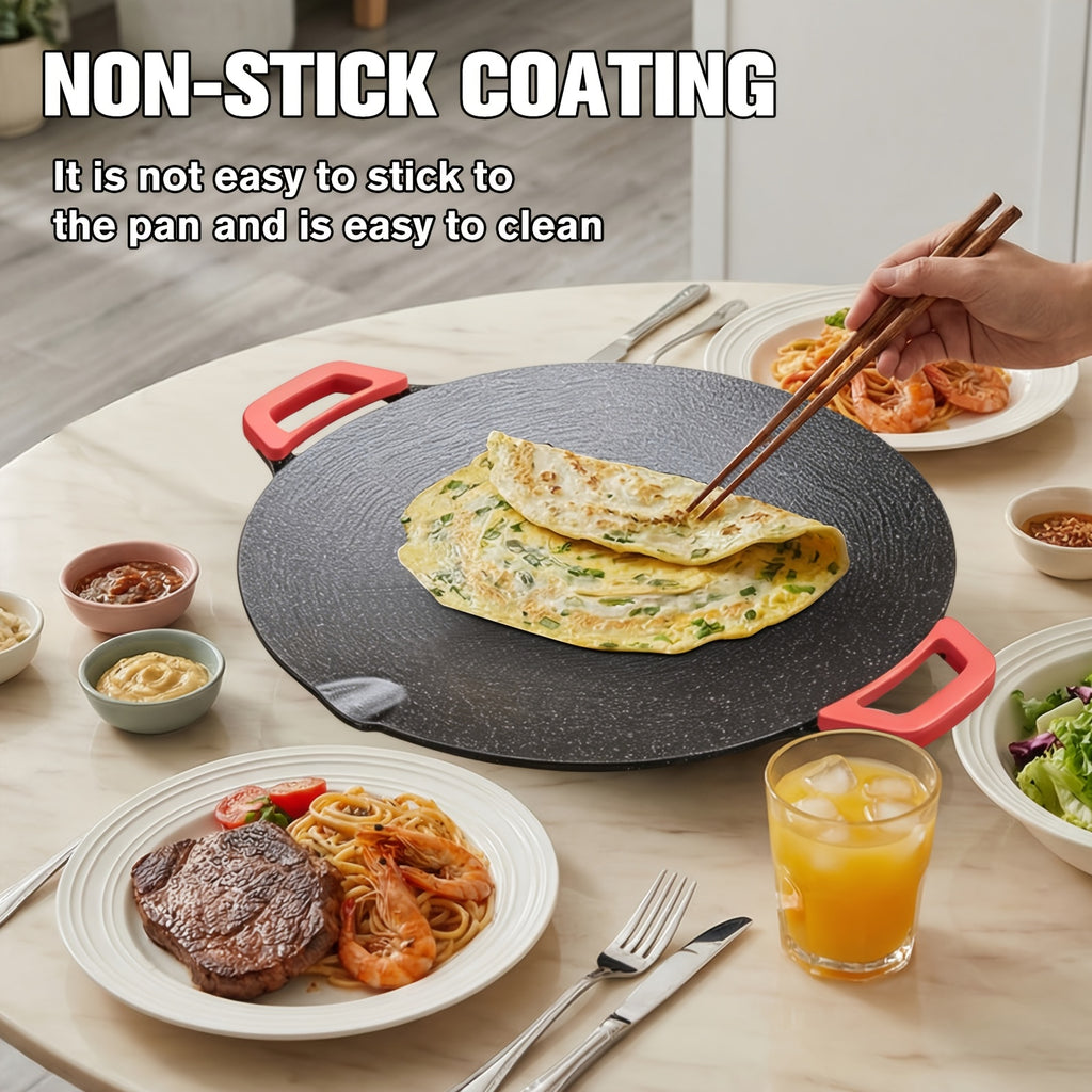 Smokeless Electric Grill Non-Stick BBQ Griddle with Adjustable Temperature & Easy-Clean Surface – Indoor Electric Grill Pan for Home Cooking & Parties, Black