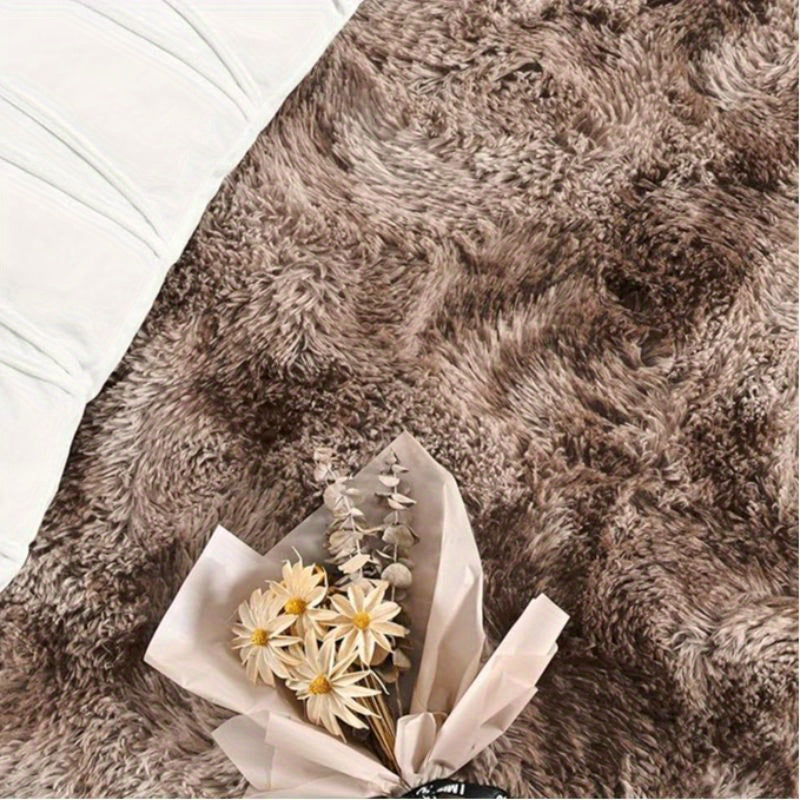 Plush Soft Long-Haired Area Rug – Machine Washable Warm Shaggy Carpet for Bedroom, Living Room, Kitchen & Bathroom, Multiple Colors, 5x8ft or 6x9ft