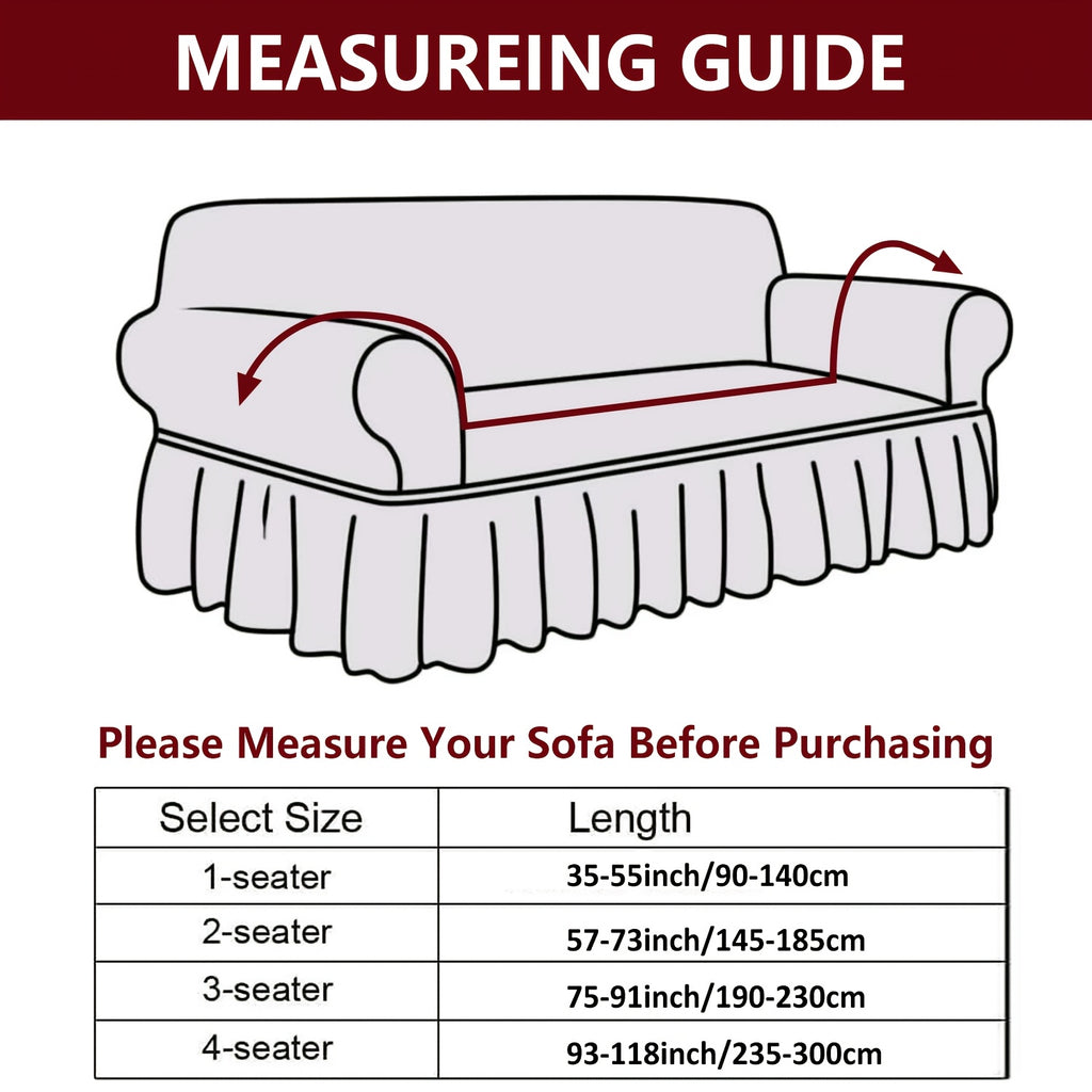 Seersucker Sofa Cover All-In-One Stretch Slipcover – Elastic Band Polyester Spandex Machine Washable Couch Protector for Armchair Loveseat 1 2 3 4 Seater Solid Color