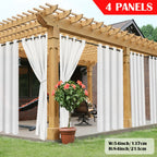 Outdoor Curtain Panels for Patio Gazebo Porch – Weather-Resistant, Light-Filtering Sun Block Privacy Drapes, 4 Panels, Multiple Sizes & Colors