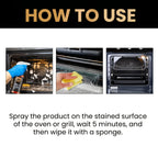 Oven & Stove Foam Cleaner Spray – Powerful Degreaser Removes Stubborn Grease & Baked-On Stains from Ovens, Grills, Stovetops & Metal Surfaces – Gentle Formula with Citric Acid, Kitchen Cleaning Essentials