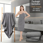 Oversized Bath Towel Set 4 Piece 35x71 Inch – Ultra Soft Quick-Dry Absorbent Microfiber Towels for Bathroom Spa Gym Travel, 10 Colors