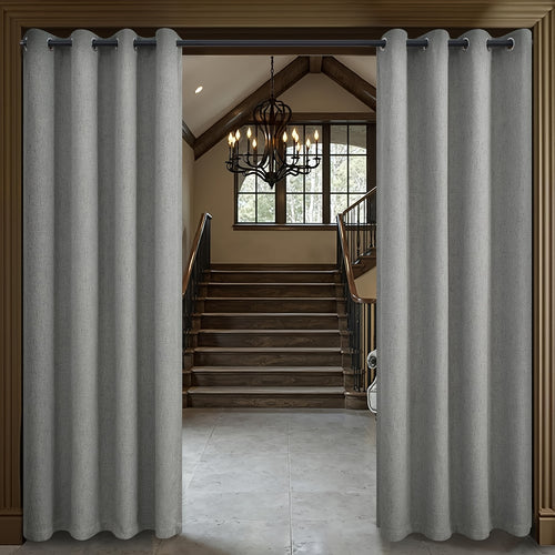 100% Blackout Linen Textured Curtains – Thermal Insulated Noise Reducing Grommet Window Drapes | 2-Panel Set for Bedroom, Living Room & Hall | 6 Neutral Colors