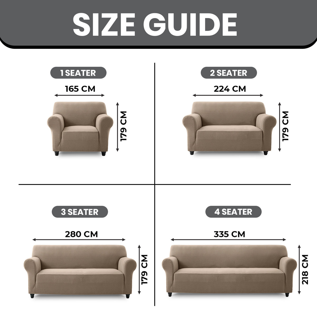 Spandex Stretch Sofa Cover Non-Slip Washable Couch Slipcover for 1 2 3 Seater Elastic Furniture Protector Pet & Kid Friendly Living Room Bedroom Home Decor