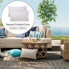 Hypoallergenic Fiber Pillow Inserts 1/2/4 Pack – White Square Cushion Filling with Zipper, Polyester Sanded Soft Fill for Sofa Bed Patio Bedroom Office Living Room Indoor Outdoor Decor
