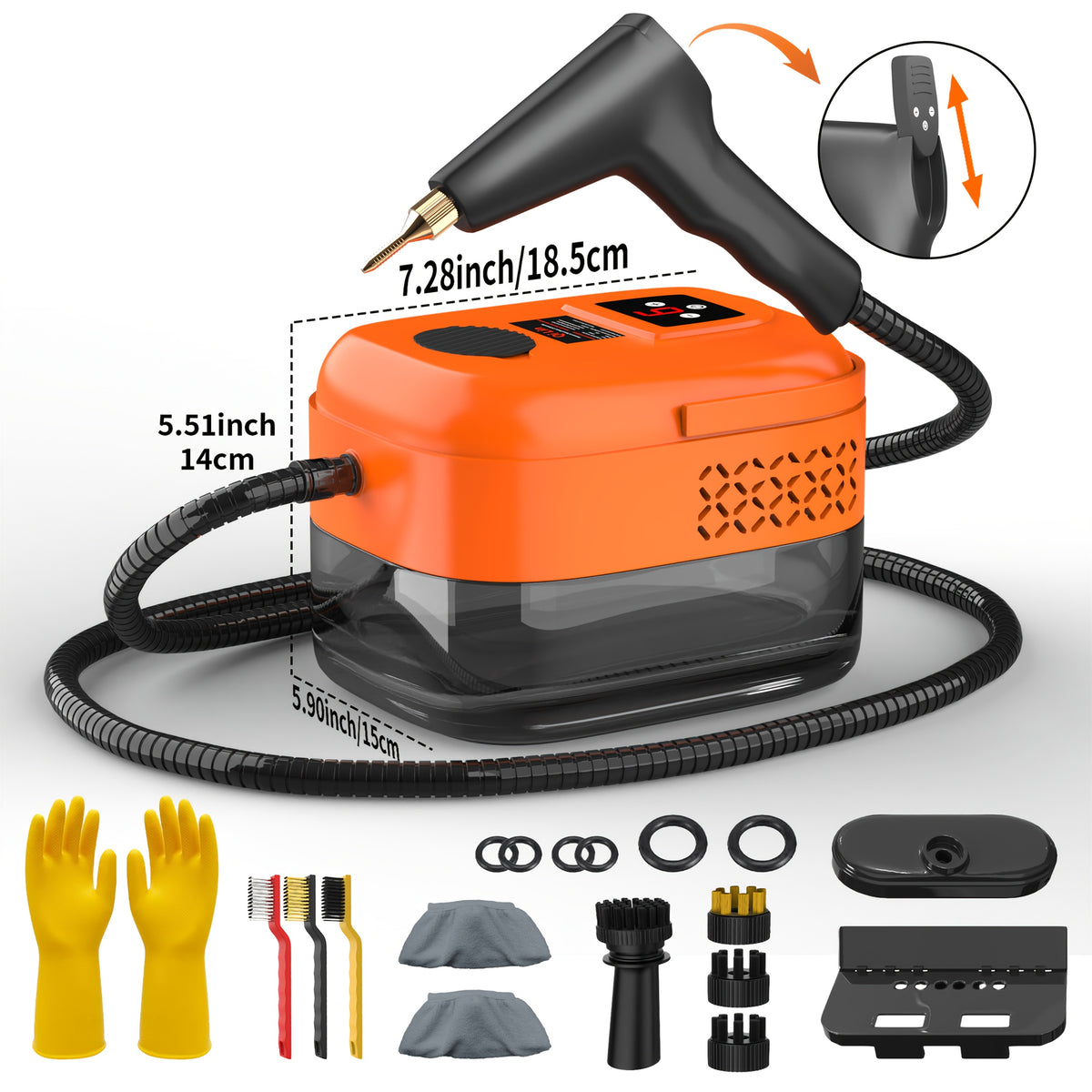 Steam Cleaner Multi-Model – High-Pressure Handheld with LCD Display, Gear Adjustment & 40oz Tank | One-Key, DMT02, D05 & XL Capacity CA02 for Kitchen, Carpet & Sofa