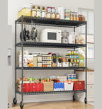 Heavy Duty Metal Wire Shelving Unit with Wheels & Feet – 5-Tier Adjustable Garage Shelf, 2399–2998 LBS Capacity, 55.5"W, for Pantry, Kitchen, Garage, Warehouse & Commercial Storage