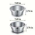 Stainless Steel Colander & Mixing Bowl Set – 304 Food-Grade Stackable Strainer Bowl for Washing Vegetables, Fruit & Rice, Dishwasher Safe Kitchen Colander, 7.09" or 11.02" Bowl + Sieve