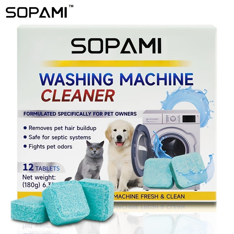 Washing Machine Cleaning Tablets – Deep Clean & Odor Eliminator for HE, Top Load & Front Load Washers – Removes Pet Odors, Hair & Lint Buildup with Lemon Fresh Sodium Bicarbonate Formula