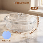 Glass Baking Dish with Lid Set - Borosilicate Casserole Dish with Glass Lid & Silicone Mat, Oven & Microwave Safe, 61oz or 95oz, for Chicken, Pasta, Desserts & Holiday Cooking