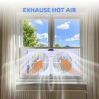 Twin Window Fan 9 Inch Expandable Dual Blade with Remote Control 2-Speed 3-Speed for Bedroom Living Room Kitchen Indoor Cooling