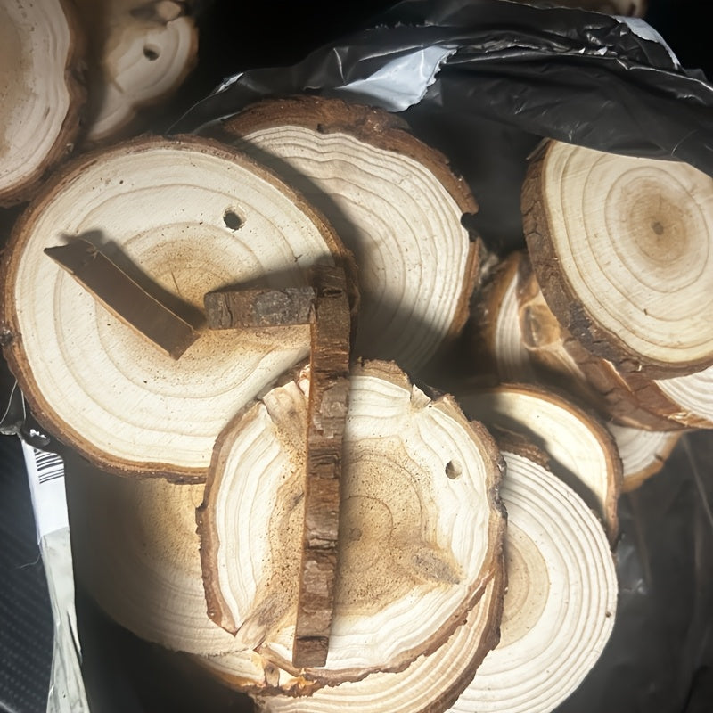 Wood Log Slices 28pcs Natural Tree Bark Rounds 2.7–3.5 Inch Unfinished Wooden Discs for Crafts Christmas Decor Coasters Wedding Centerpieces Woodworking DIY Art