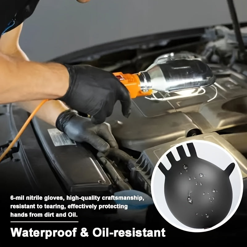 Thickened Nitrile Gloves Disposable Diamond Fingertip Pattern Latex Free Powder Free Heavy Duty Industrial Gloves for Automotive Cleaning Manual Labor S M L XL