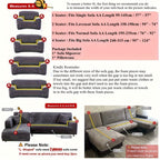 Velvet Stretch Sofa Cover Slipcover – Thick High-Elasticity Plush Couch Cover for L-Shape 1 2 3 4 Seater, Polyester Spandex Furniture Protector with Pillowcase for Living Room