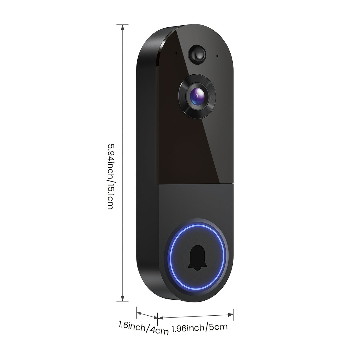 1440P Smart Video Doorbell Camera Wireless WiFi Night Vision AI Snapshot Two-Way Intercom Rechargeable Battery Local Storage Home Security