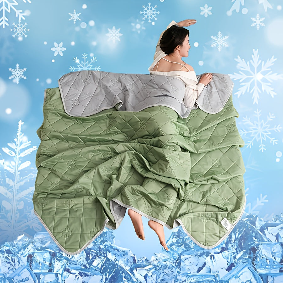 Cooling Blanket for Hot Sleepers - Breathable Dual-Sided Lightweight Quilted Throw, Geometric Pattern Summer Blanket, Sweat Absorbent Soft Bedding, 5 Sizes 6 Colors