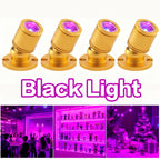 USB UV Black Light LED Mini Spotlights – Connectable 1W UV-A Blacklight for Glow Party, Bedroom Decor, Posters, Halloween & Pet Urine Detection – 2, 4 or 6 Pack