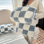 Double-Sided Velvet Plaid Blanket Super Soft Machine Washable for Home Bedroom Sofa Travel Panda Print Black White Blue Green Yellow Pink Coffee 4 Sizes