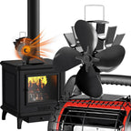 Wood Stove Fan 8-Blade Dual Motor Heat Powered Fireplace Fan for Wood Log Burner Stove Buddy Heater No Electricity Required Silent Operation Model 800B7 500J