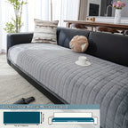 Bohemian Soft Flannel Sofa Cushion Cover – Non-Slip Machine Washable Couch Cushion Cover for 2/3/4-Seater Sofas, Plush Solid Color Living Room Bedroom Office Home Decor