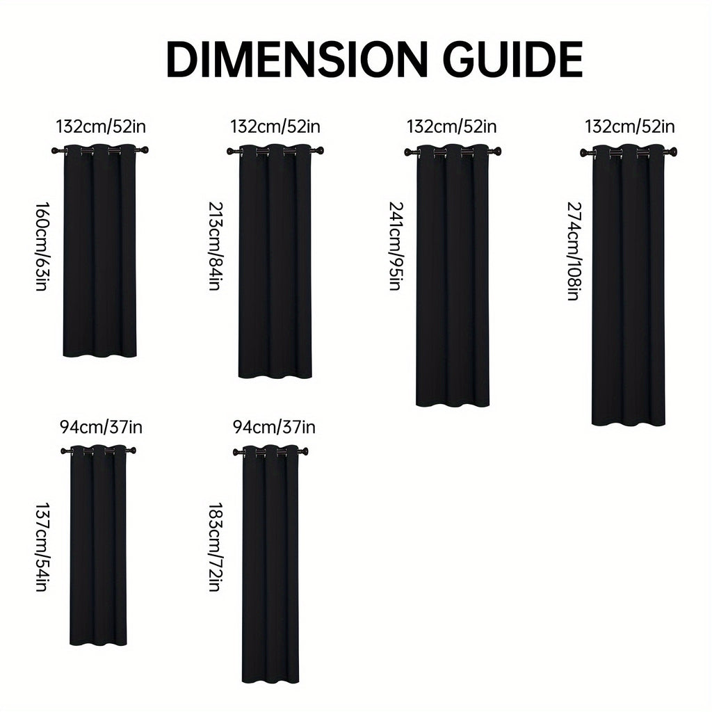 Complete Blackout Curtains 4-Panel Set – Black-Coated Film Thermal Insulated Grommet Top Curtains for Bedroom | Total Light Blocking Window Panels