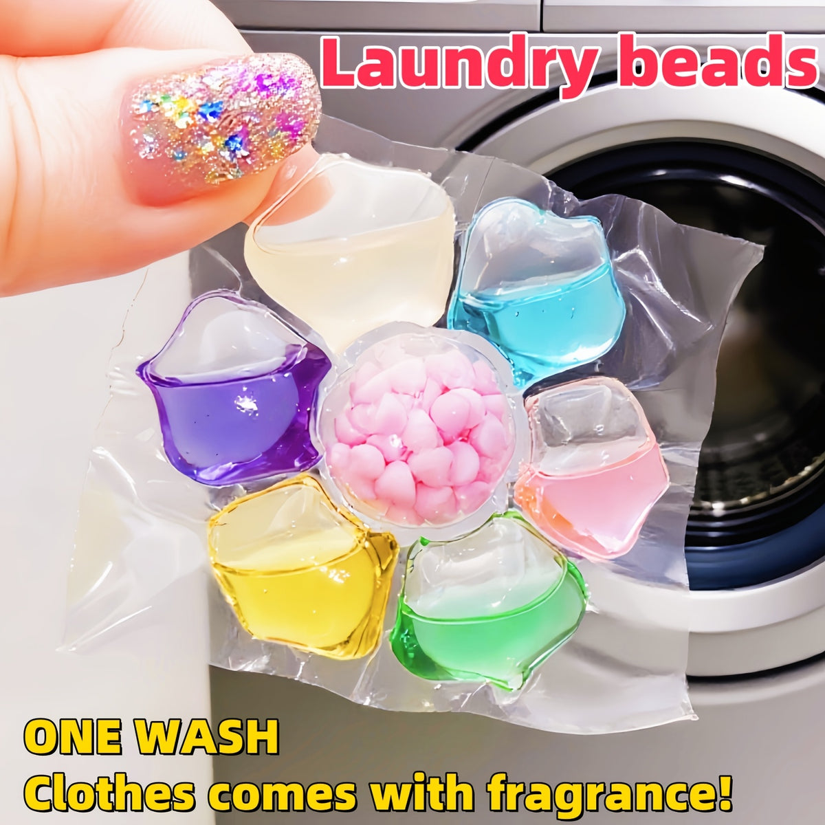 Laundry Detergent Pods 7-in-1 Long-Lasting Fragrance Deep Clean Anti-Static Soft Clothes Scented Laundry Beads Concentrated Dissolve Fast 170g 270g 670g